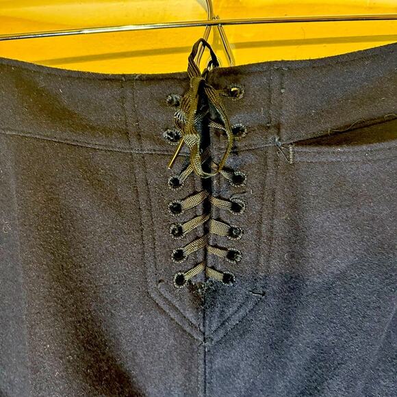 VTG Auth 60’s Navy wool 13 button Wide-Leg back lace up sailor Pants. 31R x 29 - Picture 4 of 9